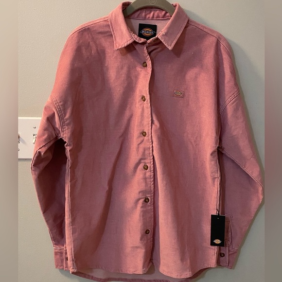 Dickies foxglove pink corduroy button down Haleyville long sleeve shirt size XS - Picture 3 of 6